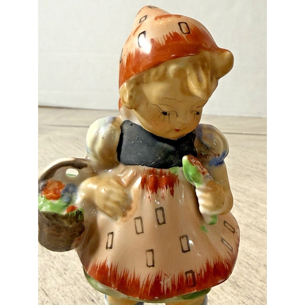 Vintage Occupied Japan Hand Painted Girl w/ Dads Oversized Figurine Mid Century - Picture 5 of 10